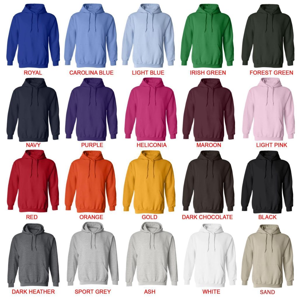 hoodie color chart - Bilmuri Shop