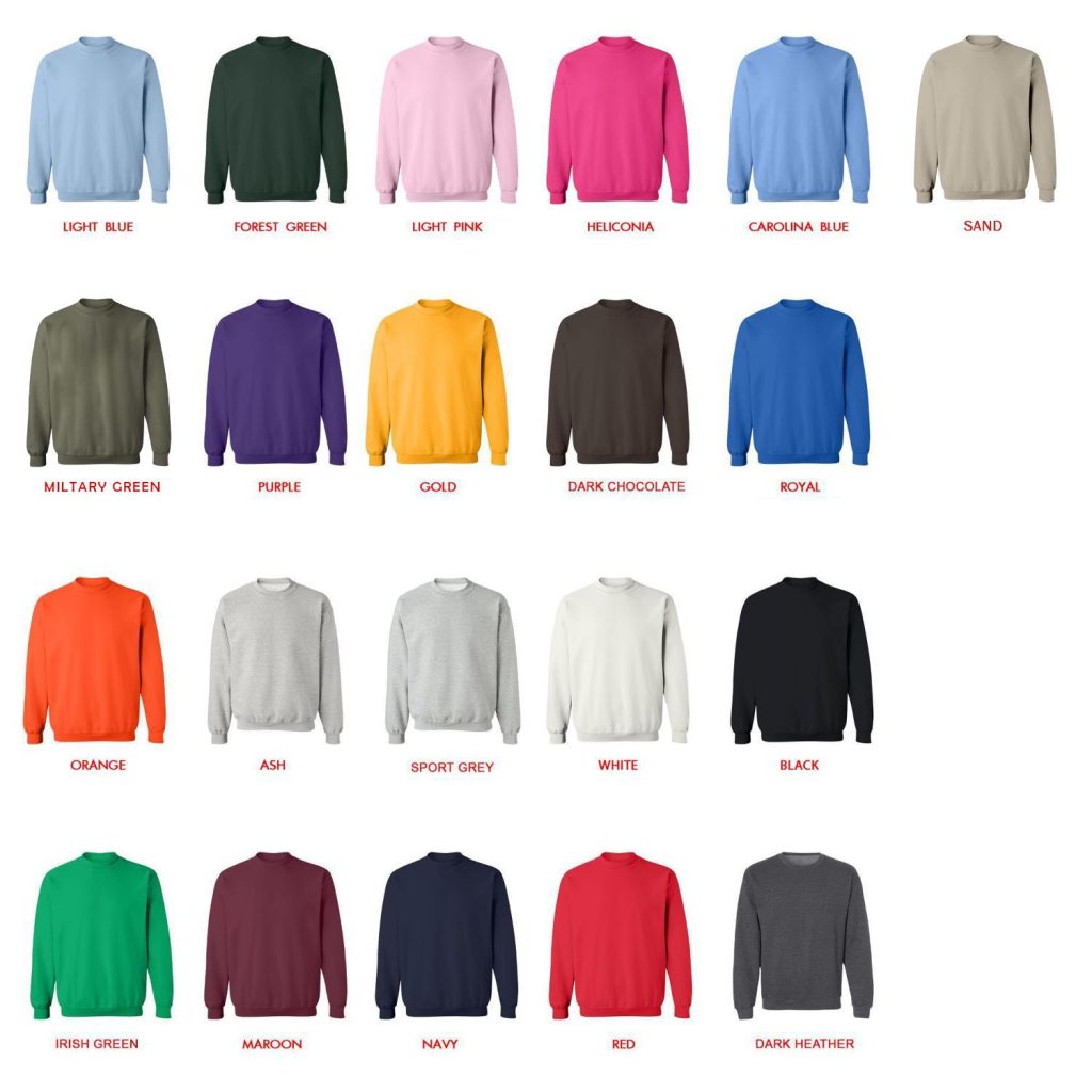 sweatshirt color chart - Bilmuri Shop