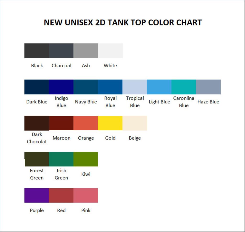 tank top color chart - Bilmuri Shop